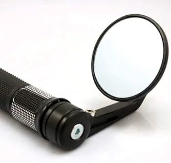 Image of Motorcycle Bar End Side Mirrors ? Round Rear View Mirrors for Royal Enfield Guerrilla 450 & Other Bikes (Set of 2)
