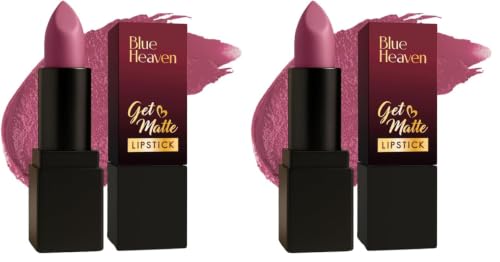 Image of Blue Heaven Get Matte Lipstick | Soft Matte Finish and Lightweight Formula | Intense Pigment | Long-Lasting Lipsticks For Women | 402PM| 4gm (Pack of 2)