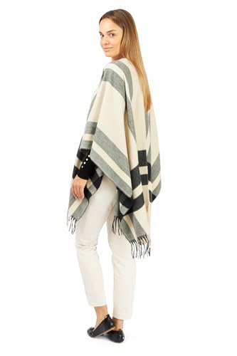 Image of Women's Shawl Wrap Poncho Ruana Cape Cardigan Sweater Open Front for Fall Winter Spring