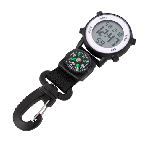 Reloj digital de clip PONDON con mosquetón y brújula impermeable para mochila