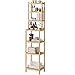 通用, Scaffalature bambù Scaffale Modulare a 7 Ripiani Scaffalatura Portaoggetti per Cucina Soggiorno Scaffalle a Colonna in bambù Mobile Universale 160x36x28 cm (Naturale)