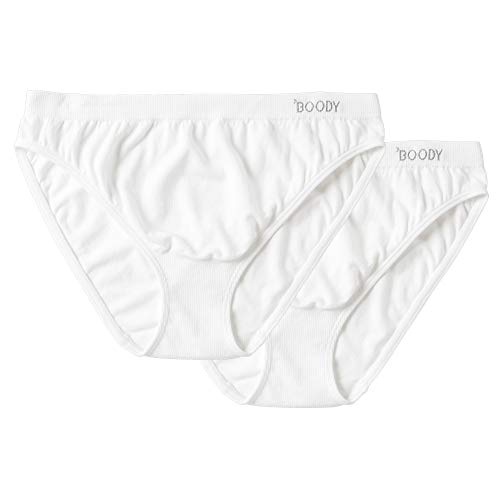 Image of Boody -Classic Bikini -Women's Underwear -Mid Rise, Moderate-Full Coverage Fit -Soft, Flat-Ribbed Waistband -Bamboo Viscose White