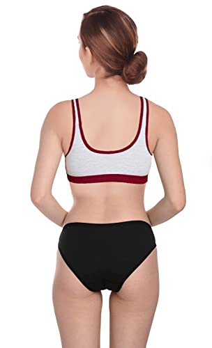 Image of She Wears Full Coverage Sports Combo Bra Panty Set for Women /Girls