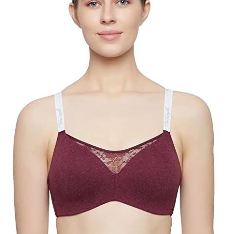 Image of Triumph Comfort Cotton T-Shirt Bra for Women |Padded Non Wired Wireless Lingerie Soft Melange Everyday Invisible Seamless Bra Full Coverage Comfort 161 P Breathable Support for Women Pack of 1