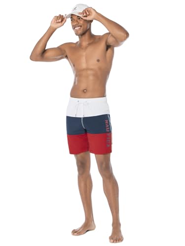 Nautica Men's Standard Quick Dry Classic Logo Tri-Block Series Swim Trunk2