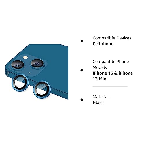 GadgetBite Camera Lens Protector for iPhone 13 6.1"& iPhone 13 Mini 5.4", Tempered Glass Camera Lens Protector Tempered Glass Lens Ring Cover Fit for iPhone 13 /iPhone 13 Mini (Sea Blue) 5 31ZJUnVASHL
