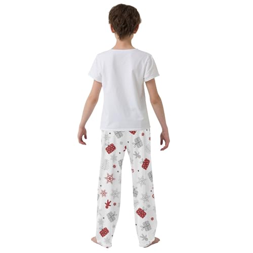 Boys' Pants Tree Snowflakes Long Bottoms Jogger Pants Elastic Waist Trousers with Pockets S-XL3