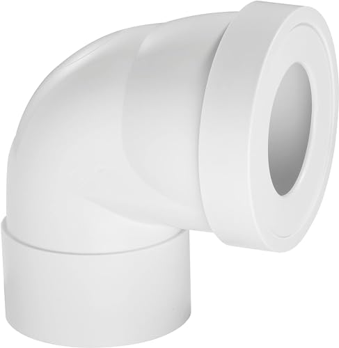 Wirquin 71020102 Pipe wc rigide coudée, femelle, courte, à coller D100 mm pour évacuation toilette, blanc