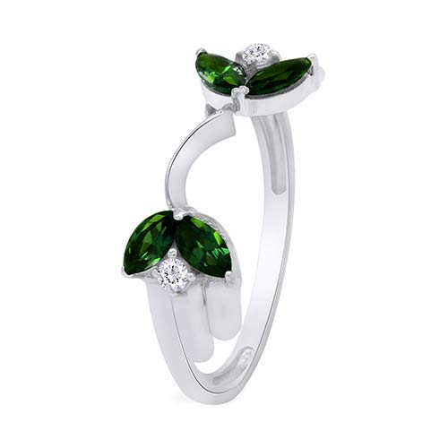 0.84 Carat Simulated Green Emerald & Cubic Zirconia Enhancer Guard 14K Gold Over Sterling Silver4