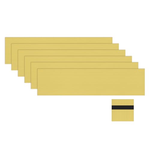 Image of M METERXITY 6-Pack Engraving Blank Materials Double Color 8x2 Inch, 1.3mm Thick ABS Plastic Sheet Yard Signs Name Plate for Door /Office /Home /Conference /Hotel /DIY Carving[Gold /Black]