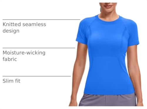 Image of MathCat Seamless Short Sleeve Workout Tops for Women