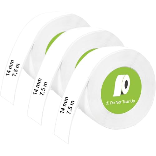 Olympia Label Roll White, Pack of 3, Labels for Label Printers, Label Tape 14 x 40 mm, Label for P22 Printers, Label Printer Labels, Uncoated, 180 Pieces per Roll