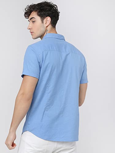 Image of Ketch Men's Cotton Slim Fit Solid Half Sleeve Shirt