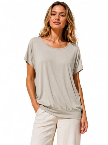 Van Der Rich ® - T-Shirt Dos Troué - Femme (Beige-B, L)
