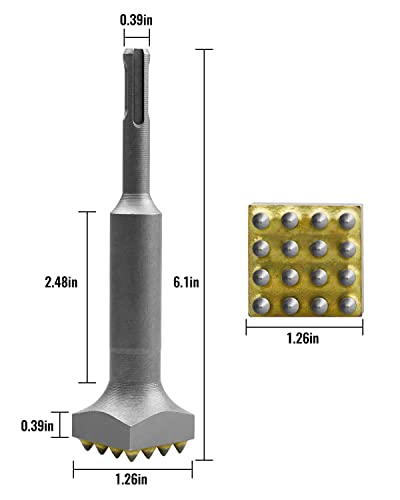 6 Inch X 1 1/4 Inch Sds Plus Bushing Tool For Concrete Stone Brick Wall, Square Head Bushing Bit (Sds Plus 16 Pins) #TOP1