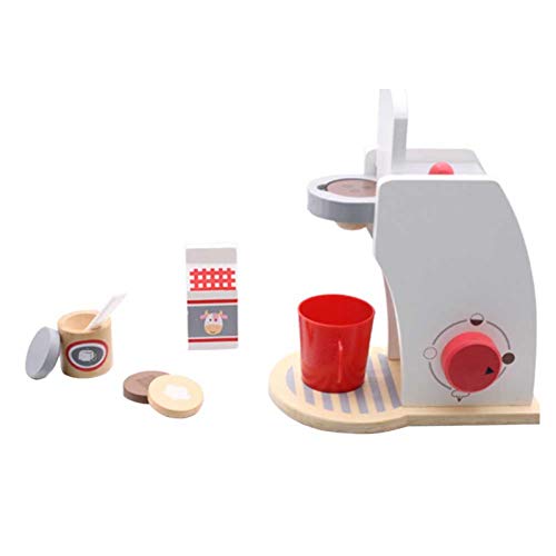 YUNYI Kaffeemaschine Spielzeug aus Holz mit Tasse und Milch I Zubehör Spiel-Küchen - Kinderküche Set - ermutigen Sie… – Bild 4