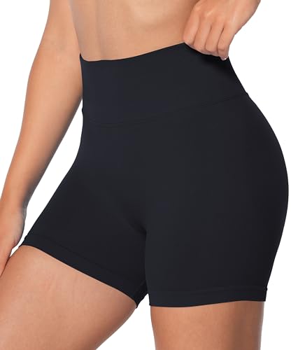 Sunzel Women's Seamless Scrunch Butt Biker Shorts – High Waisted Booty Lifting Workout Yoga Gym Shorts with Tummy Control3