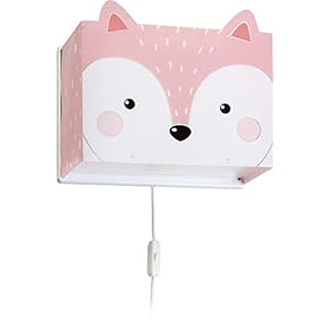 Dalber Lampada applique infantile da parete Little Fox Zorro rosa animali