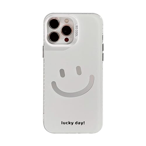 GREDINO iPhone13 用 ケース スマイリーフェイス スマホケース iPhone 13 ?用 TPU すり傷防止 指紋防止 耐衝撃 ホワイト 韓国 ins スマイル iPhone13 ケース 携帯保護カバー 薄型 ソフト 軽量