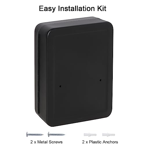 Image of Decaller 48 Key Storage Lock Box with Code, Wall Mount Metal Security Key Cabinet with Combination Lock, 11.81 inch x 9.45 inch x 2.95 inch, Black