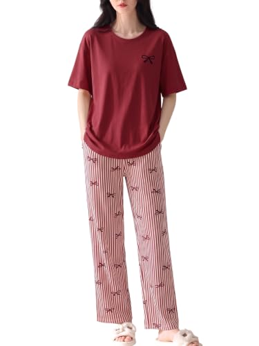 Image of Louis Luxe Cotton Blend Womens Korean Night Dress || Full Pyjama Set || Korean Nightsuit || Women Nightwear ||Round Neck Full Sleeve Nightsuit || Loungewear || Everyday Nightdress (ND-09)