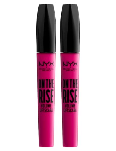 NYX Professional Makeup On The Rise Volume Liftscara Mascara Volumizzante Extreme Black Ciglia Separate Allungate Scovolino in Elastomero a Forma di Clessidra Formula Vegana - 2 Flaconi da 10ml
