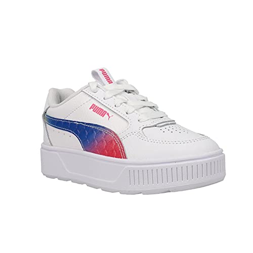 PUMA Puma Karmen Rebelle Sneaker, White-Beetroot Purple-Dandelion-Dazzling Blue, 6 US Unisex Big Kid
