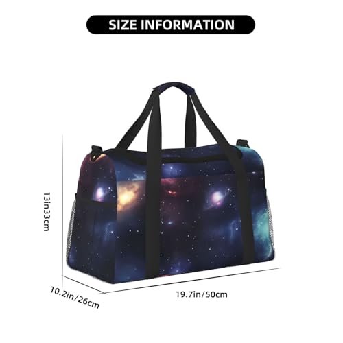 Galaxy Space Print Foldable Carry On Tote Large Capacity Hand Carry Bag for Airplane Weekend Getaways4