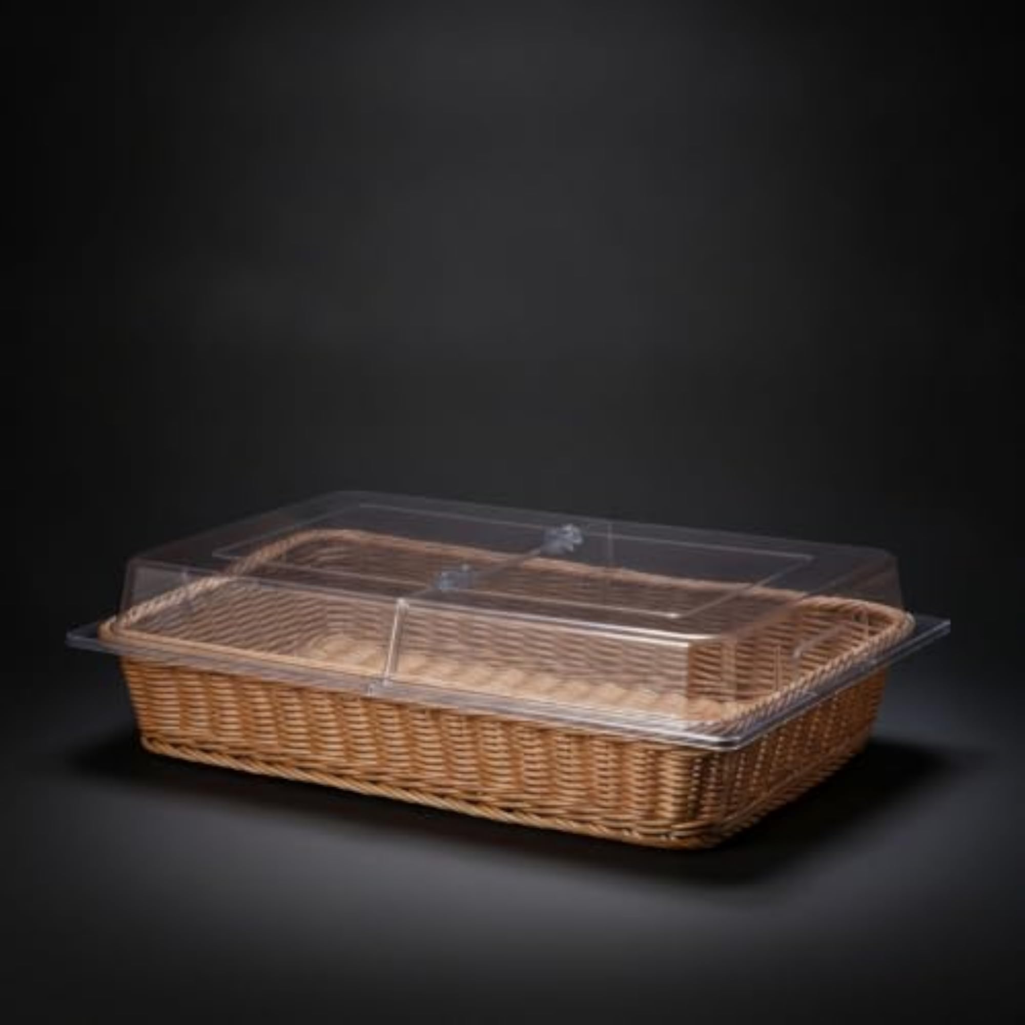 Clear Hinged Food Cover, Dustproof Bread Box with Tray