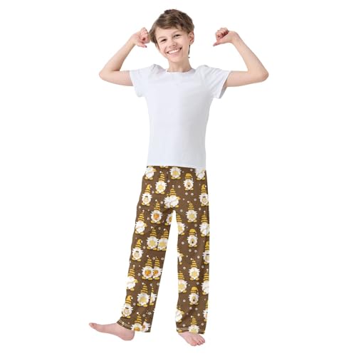 Honey Gnome Boys Long Pants Soft Trousers Elastic Waist Kids Lounge Bottoms with Pockets S-XL2