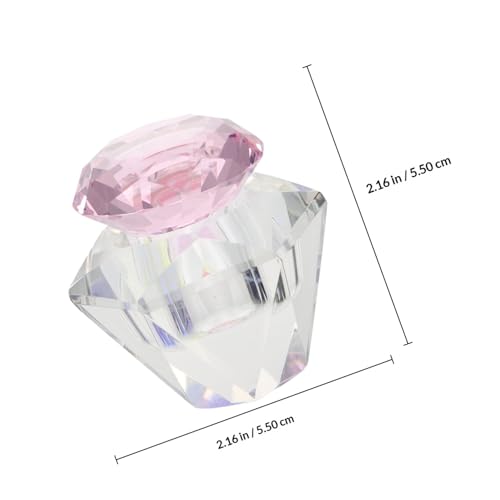 Vaso de cristal para uñas con tapa hexagonal rosa miniatura 2