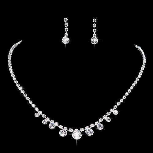 Ensemble bijoux mariage demoiselle d'honneur et collier diamant d'imitation luxe