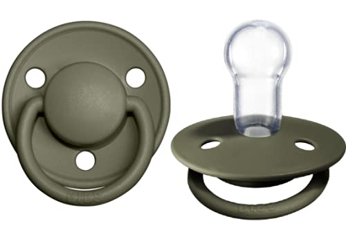 Image of BIBS Pacifiers – De Lux | BPA-Free Silicone Baby Pacifier | Made in Denmark | Set of 2 Soothers (Hunter Green, One Size Silicone)