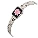 Floral Engraved Band Compatible with Apple Watch Band Women 40mm 38mm 41mm, Soft Silicone Two-Tone Flower Sport Strap for iWatch Series 10 9 8 7 6 5 4 3 2 1 SE Ultra-SLBK