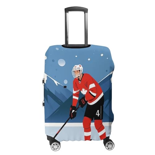 Carry on Luggage Cover Ice Hockey Player Suitcase Covers for Luggages Tsa Approved Travel Luggage Sleeve Protector Elastic Suitcase Protector Anti-Scratch Washable Fits 19-30 Inch Case -XL4