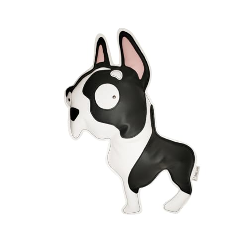 I Poltroni Coussin de canapé en Forme de Chien-Coussin Boston Terrier 37x54-Fabriqué à la Main en Simili Cuir-Fabriqué en Italie