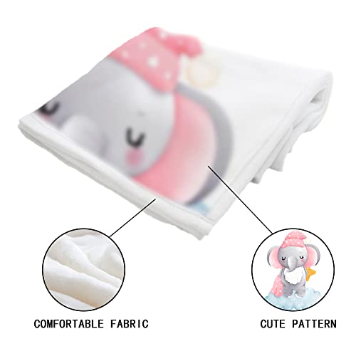 Ultra Soft Baby Blanket, Warm Lightweight Skin-Friendly Micro Fleece Baby Blanket For Girls Boys, Large Printed Nursery Crib Bed Throw Blanket, 30X40 Inches, Elephant #TOP2