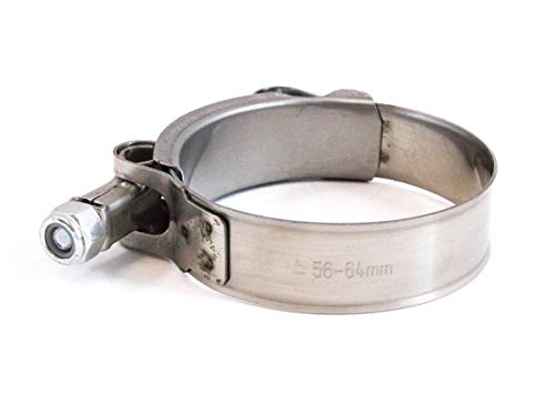 5X Premium 304 Stainless Steel T-Bolt Turbo Silicone Hose Clamp 2.25 Inches 56-64Mm #TOP3