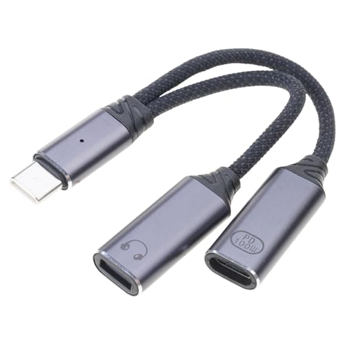 USB C タイプメスヘッドフォンスプリッタタイプヘッドフォンアダプタ USB マイクタブレット用高速充電ケーブル