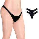 Glamour Boutique Gaff Thong Underwear Male to Female | Tucking Panties For Satin Crossdressers G String Sissy Transgender Clothes Black 2pk Xsmall