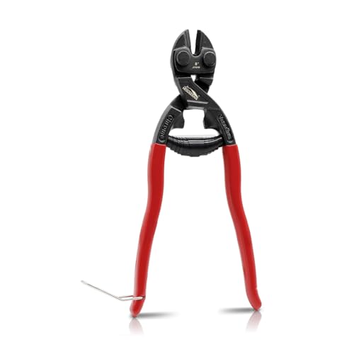 Image of 8 Inch Mini Bolt Cutters, Small Bolt Cutter with Spring & Recess | Heavy Duty Screw Cutter Tool for Bolts, Rivets, Chains, Wires, Cables, Compact CR-V Steel Blade for Locks and Padlocks