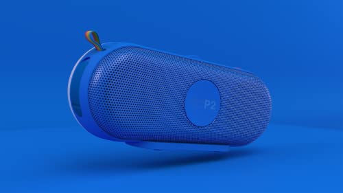 Polaroid P2 – Enceinte Bluetooth sans Fil Rechargeable avec IPX5 et Double jumelage stéréo - Bleu