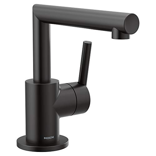 Moen S43001BL Arris One-Handle Single Hole Modern Bathroom Faucet, Matte Black