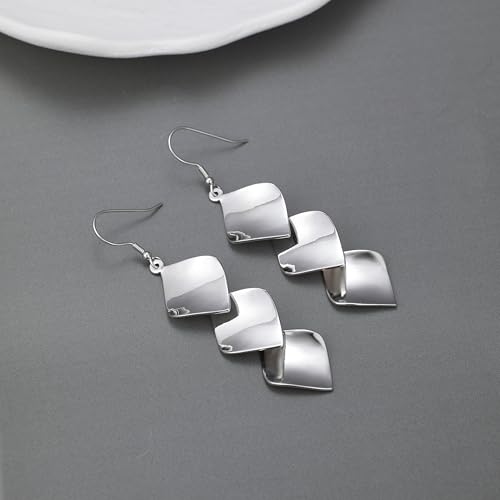 925 Sterling Silver Hooks Small Dangle Drop Earrings for Women Light Weight Tricolor Subtlety Small Fashion Dainty Perfect Jewelry for Gifts hypoallergenic Elegant Classical2