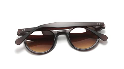 Óculos De Sol Unissex Redondo Com Lentes Proteção Uv M-06 Marrom