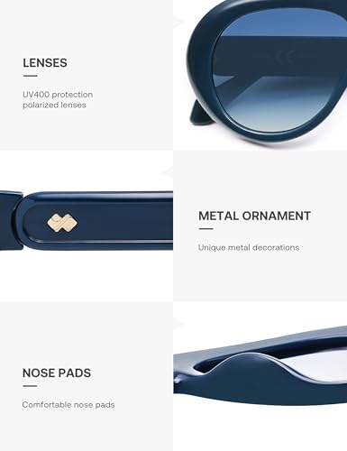 SOJOS Trendy Oversized Polarized Aviator Sunglasses Womens Men Retro Vintage 70s Style UV Protection Sun Glasses SJ23904