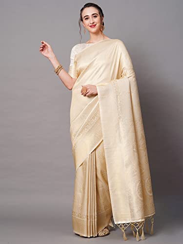 Image of AKHILAM Women's Banarasi Silk Woven Design Saree With Unstitched Blouse Piece (KUNT1880 Parent)