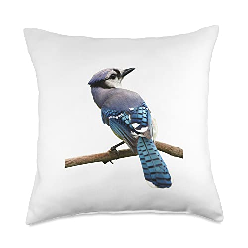 Blue Jay Bird Ornithology Throw Pillow