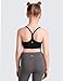 CRZ YOGA Girls Butterluxe Y Back Sports Bra - Yoga Athletic Casual Tops Scoop Neck Spaghetti Strap Padded Crop Kids Teen Black X-Small