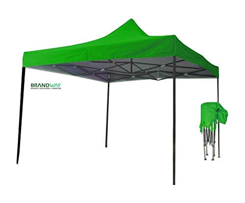 Image of Gazebo Tent Portable Popup Foldable Canopy 6.5x6.5 Ft Shelter for Event, Advertisement, Promotion, Exhibition Stall, Waterproof Outdoor Gazebo Tent, Heavy Duty Frame (Green, 2x2 Meter)